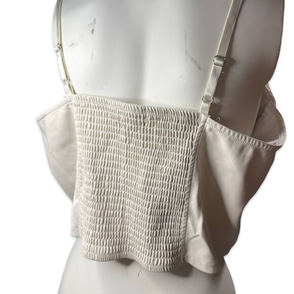 Plus Size White Faux Leather Zip-up Corset Top by Madden NYC - Size 3XL - Picture 10 of 10